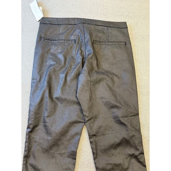 French Connection Women's Size 8 Black Coated Lace Up Pants - Picture 12 of 16